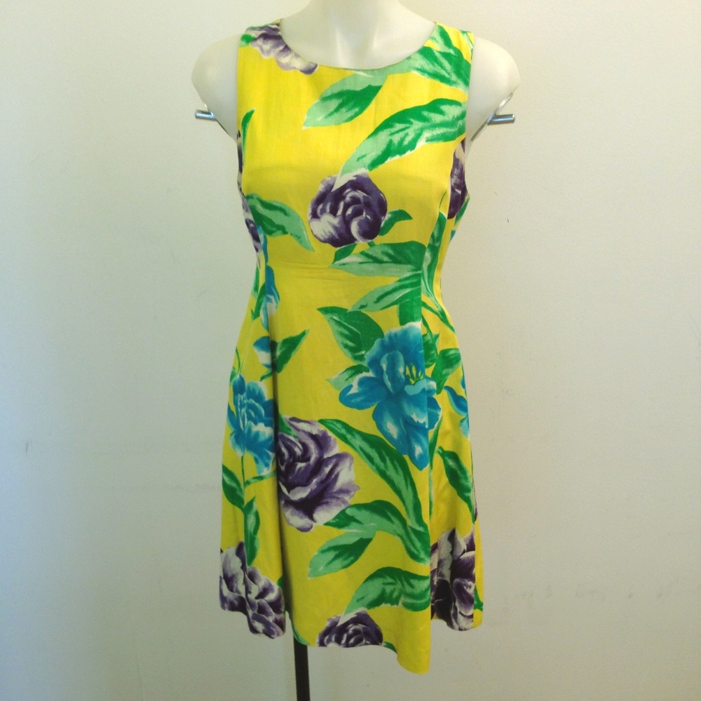 Vintage ADRIENNE VITTADINI Silk Linen mini dress